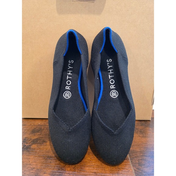 Rothy's Women's Size 7.5 The Flat in Solid Black Business Casual - Picture 2 of 4